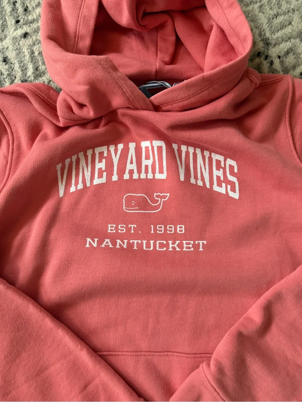 Vineyard Vines Unisex Kids Coral Hoodie Sweatshirt, size XL
